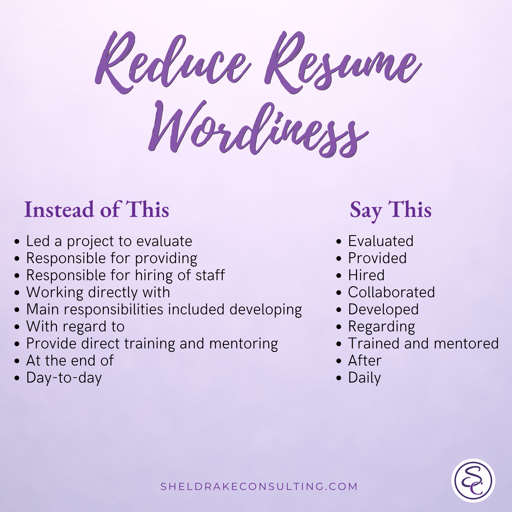 Reduce Resume Wordiness